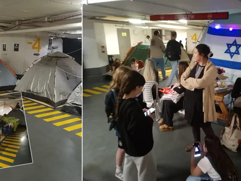 Tel Aviv'de Otopark Sığınağa Dönüştü: İsrail'de Hayat Durdu