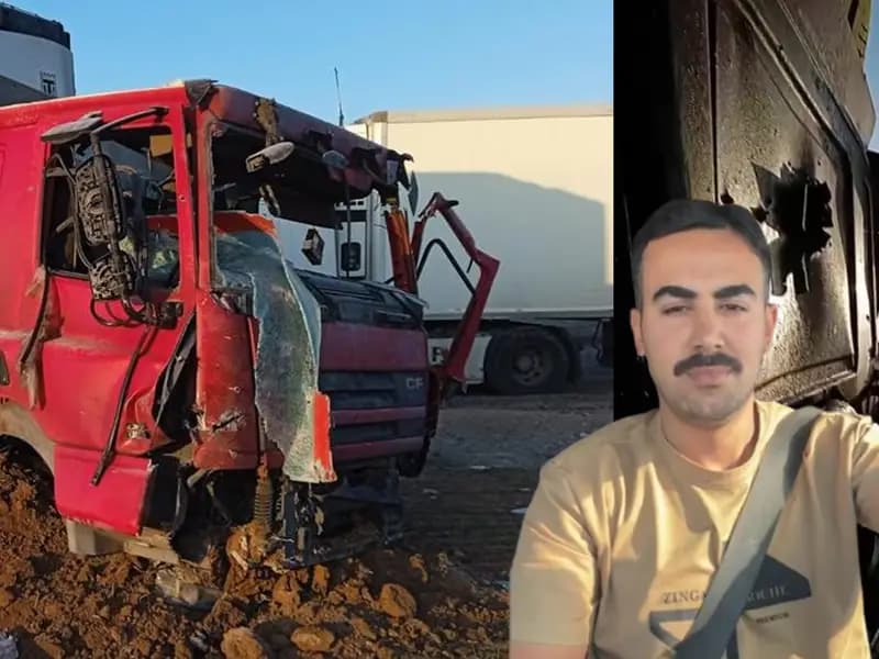 İran'da Türk TIR Şoförüne Mezara Dönüşen TIR Görüntülendi