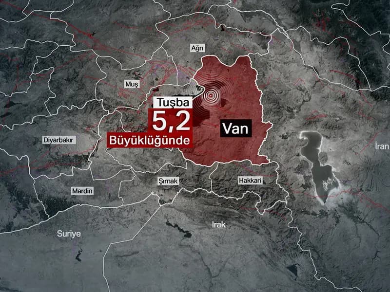 Van'da 5,2 Büyüklüğünde Deprem: Çevre İllerde Hissedildi
