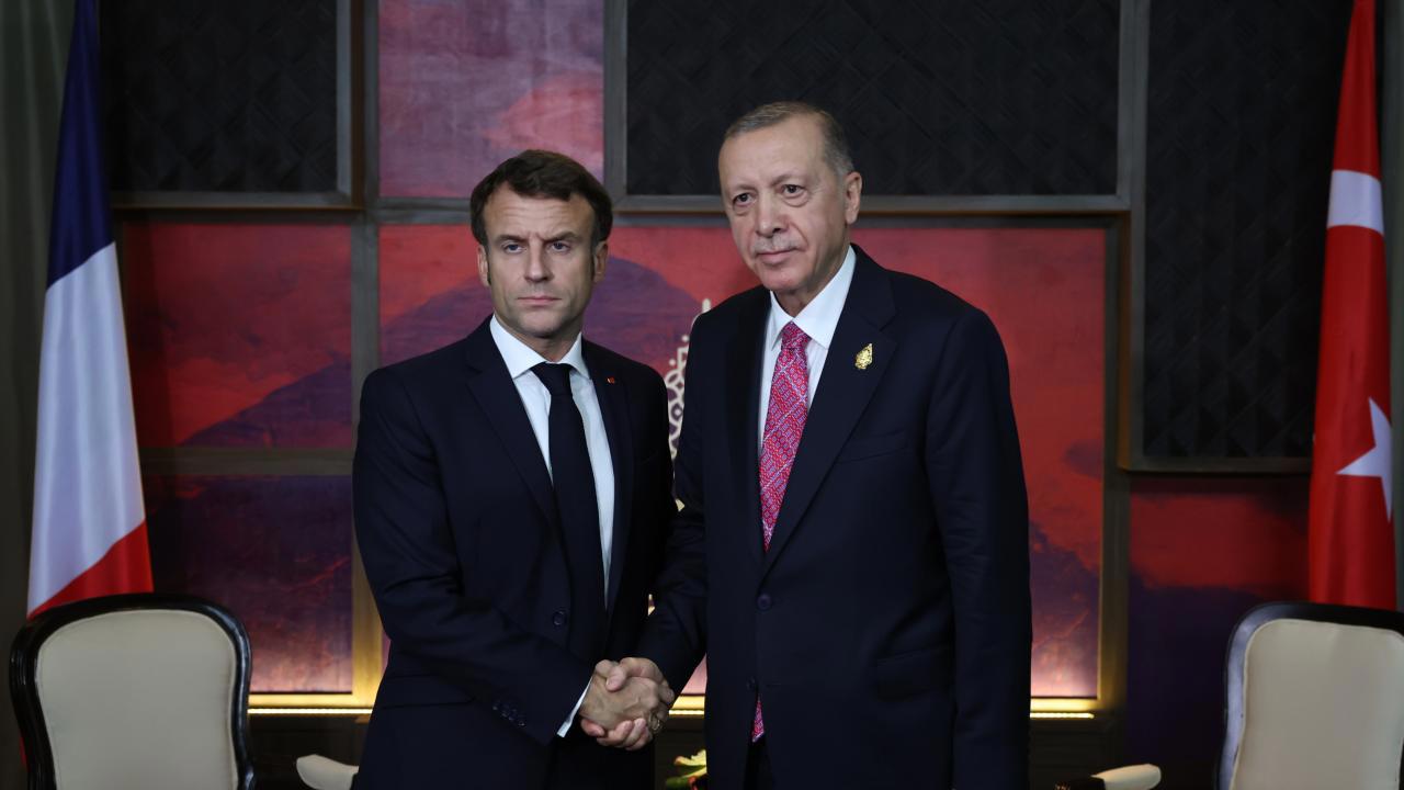 ** Cumhurbaşkanı Erdoğan, Fransa Cumhurbaşkanı Macron ile görüştü

**